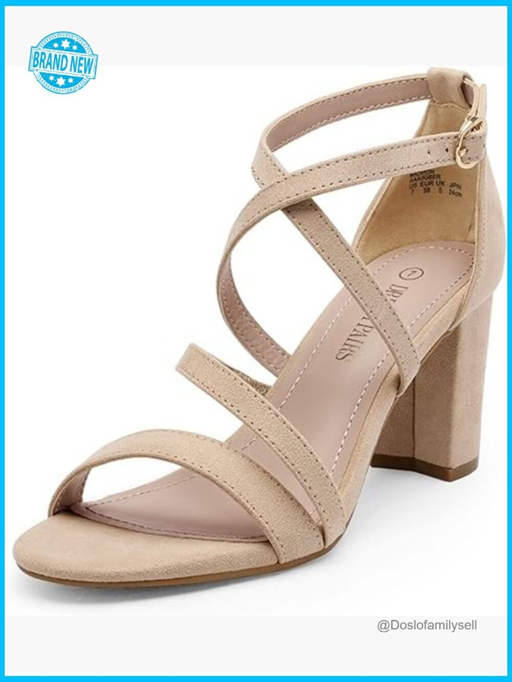 Chunky Heel Sandals Open Toe Ankle Strap Dressy Comfortable Block Heel Wedding